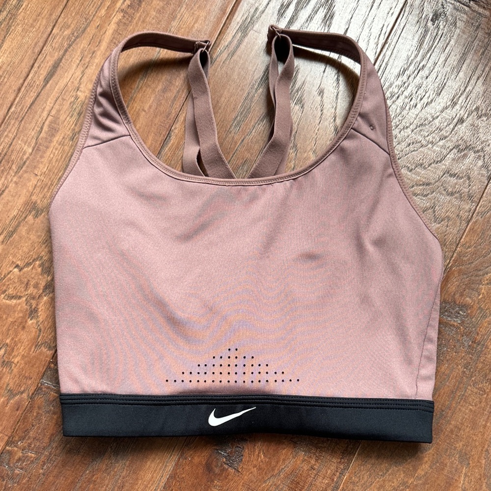 Nike Women's Sports Bra - Mauve and Black